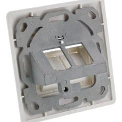 InLine Rahmenset für 2x RJ45 Bu/LSA Einsatz, Keystone SNAP-In, weiß RAL9010