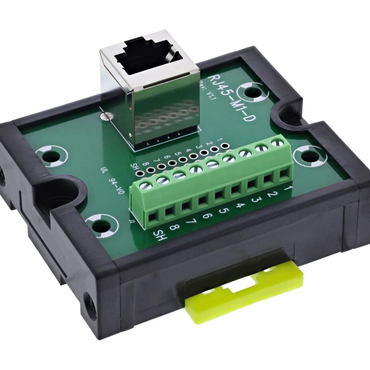 InLine RJ45 Breakout-Buchse an 9-pol. Schraubklemme, Hutschiene, geschirmt