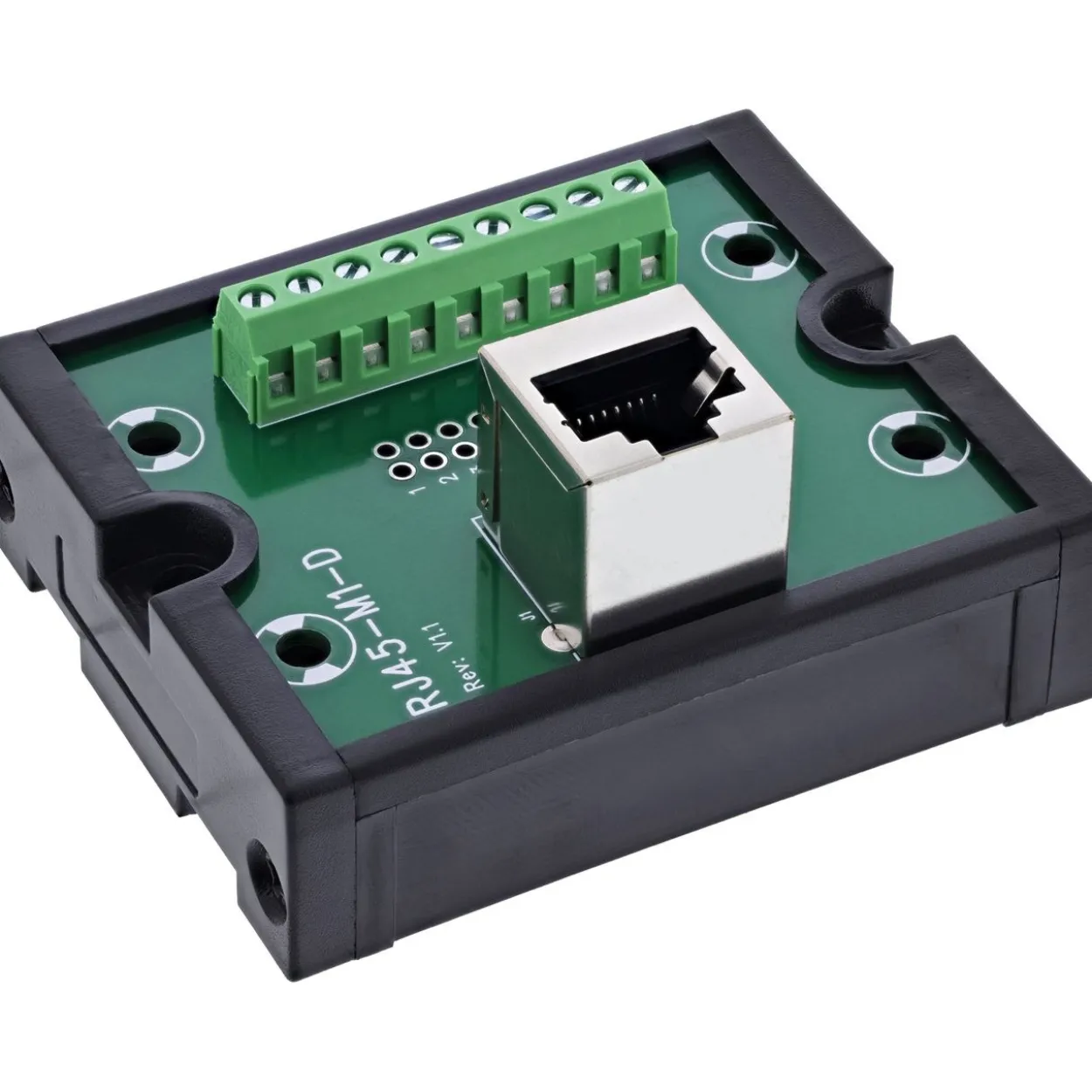 InLine RJ45 Breakout-Buchse an 9-pol. Schraubklemme, Hutschiene, geschirmt
