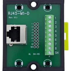 InLine RJ45 Breakout-Buchse an 9-pol. Schraubklemme, Hutschiene, geschirmt