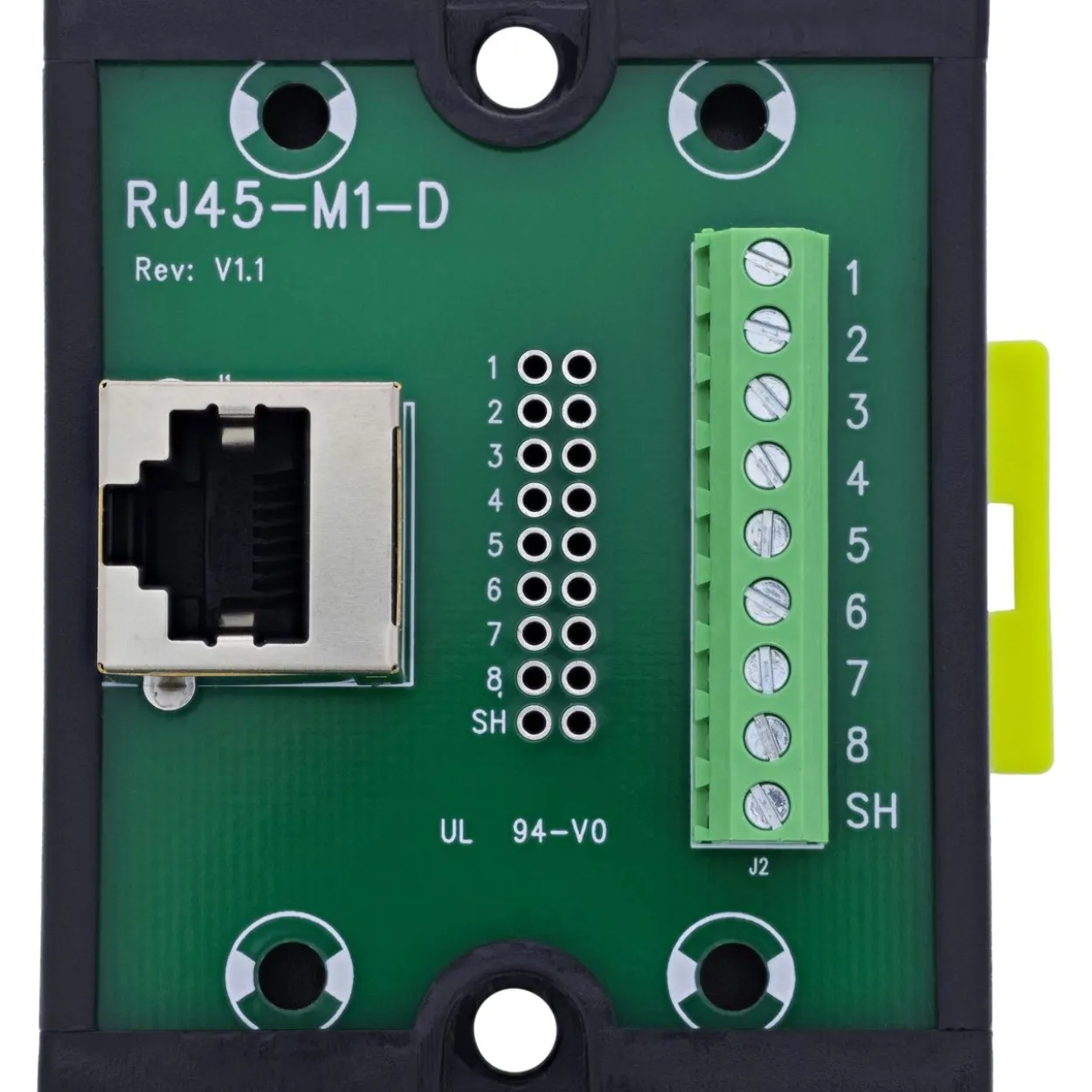 InLine RJ45 Breakout-Buchse an 9-pol. Schraubklemme, Hutschiene, geschirmt