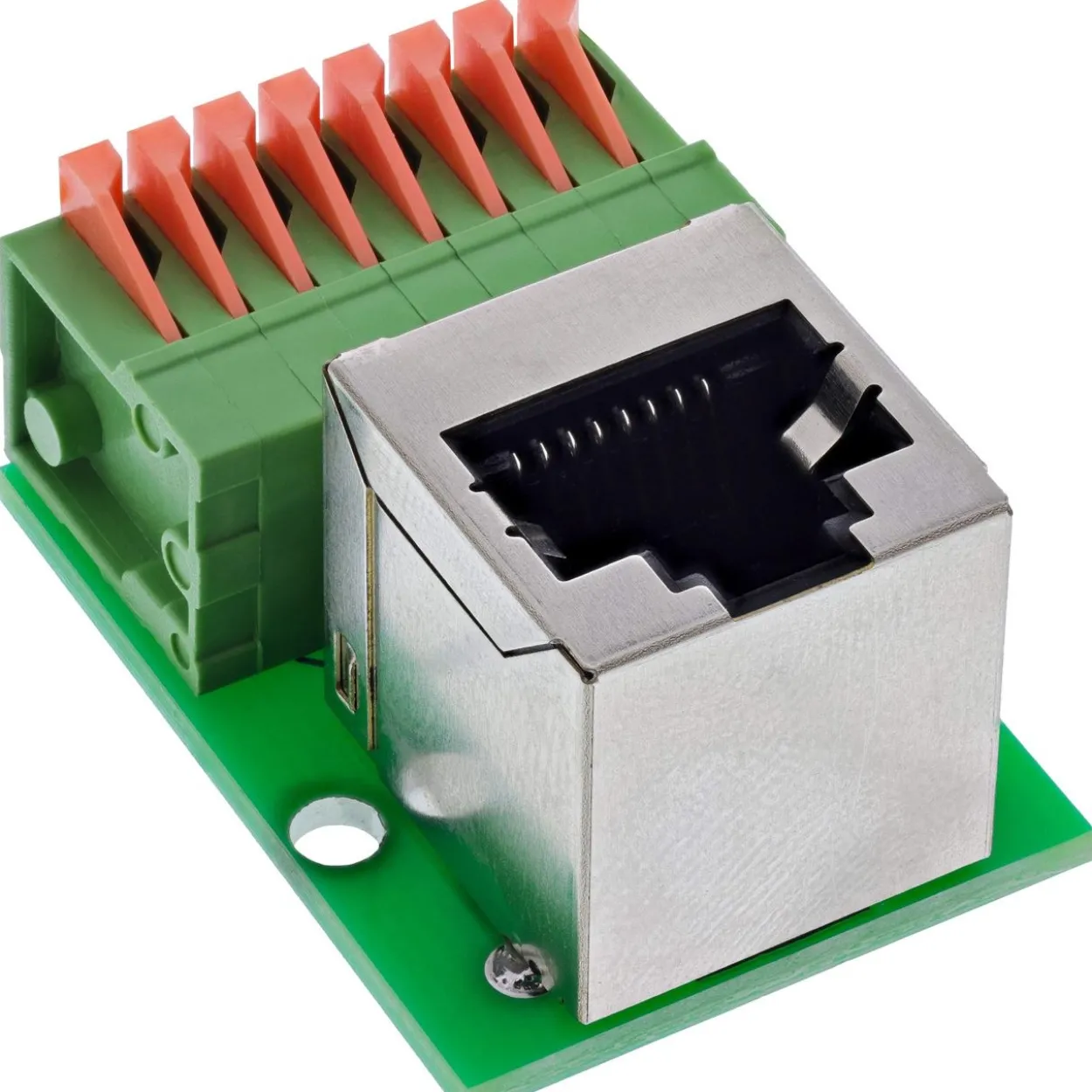 InLine RJ45 Buchse an Push-In-Klemme, 8-polig, Cat.5e, gewinkelt