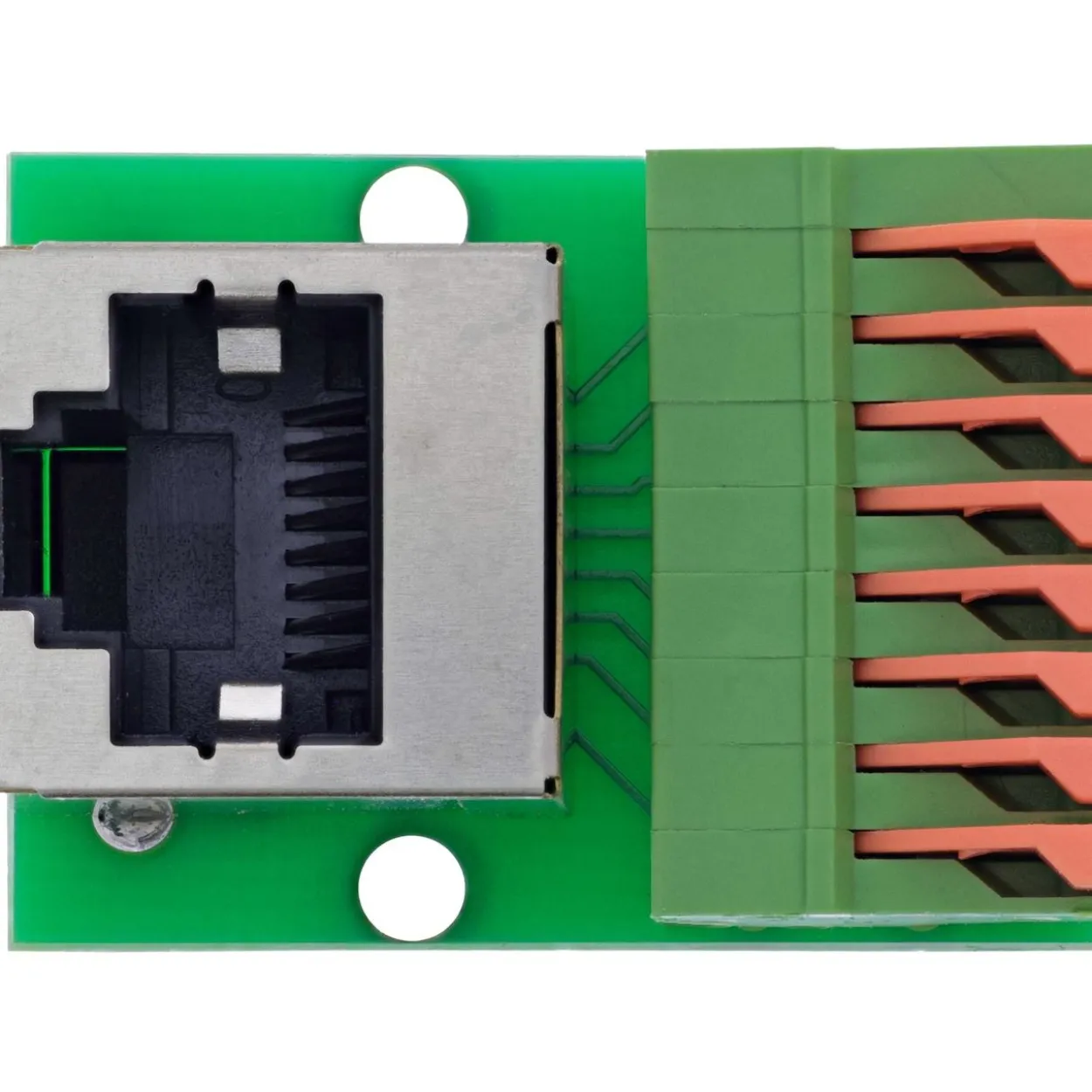 InLine RJ45 Buchse an Push-In-Klemme, 8-polig, Cat.5e, gewinkelt