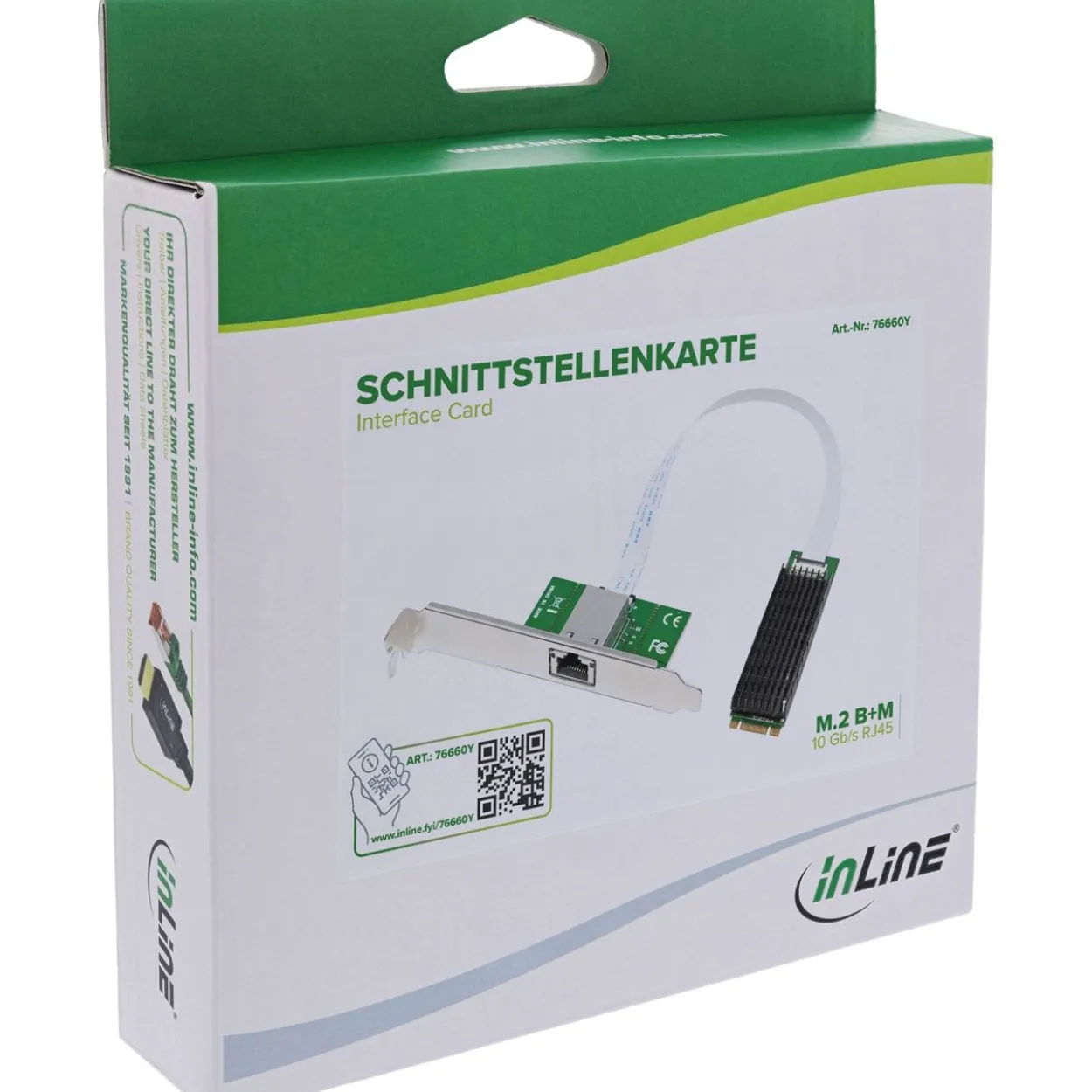 InLine Schnittstellenkarte, M.2 B+M zu 10 Gb/s RJ45