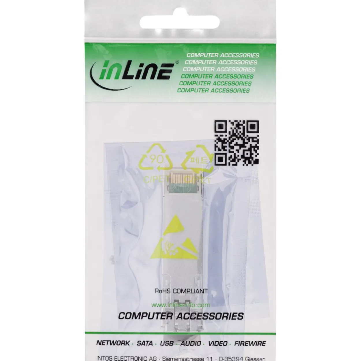 InLine SFP Modul LWL 850nm Multimode mit LC Buchsen, 300m, 2,5Gb/s