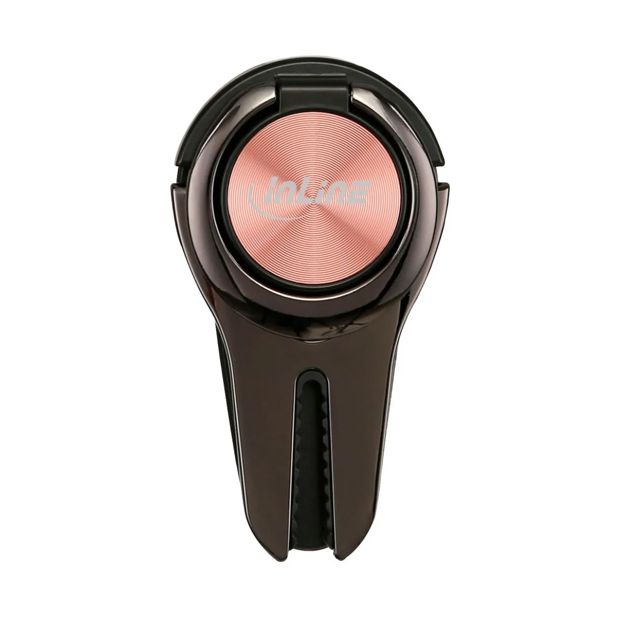 InLine Smartphone 3-in-1 KFZ-Halter, Ständer, Finger Halterung, selbstklebender Handygriff, Smartphonehalter, Selfie Handyhalter, rosegold