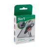 InLine Smartphone 3-in-1 KFZ-Halter, Ständer, Finger Halterung, selbstklebender Handygriff, Smartphonehalter, Selfie Handyhalter, blau
