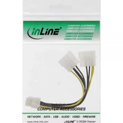 InLine Stromadapter intern, 2x 4pol zu 8pol für PCIe (PCI-Express) Grafikkarten, 0,15m