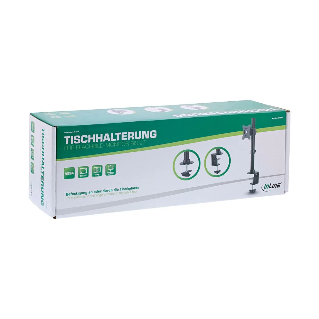 InLine Tischhalterung, für LCD-/LED- Display bis 69cm (27"), max. 10kg, schwarz