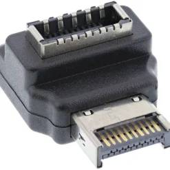 InLine USB 3.2 Adapter intern, Frontpanel USB-E Stecker zu USB-E Buchse 90°