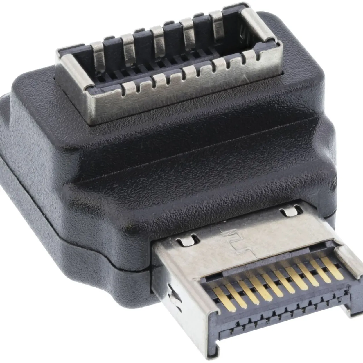 InLine USB 3.2 Adapter intern, Frontpanel USB-E Stecker zu USB-E Buchse 90°