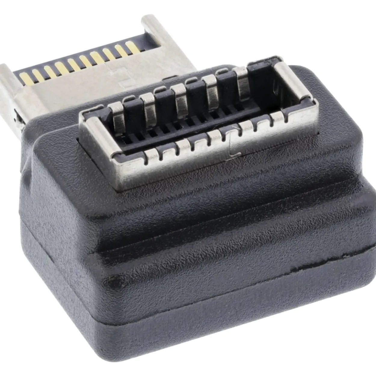 InLine USB 3.2 Adapter intern, Frontpanel USB-E Stecker zu USB-E Buchse 90°
