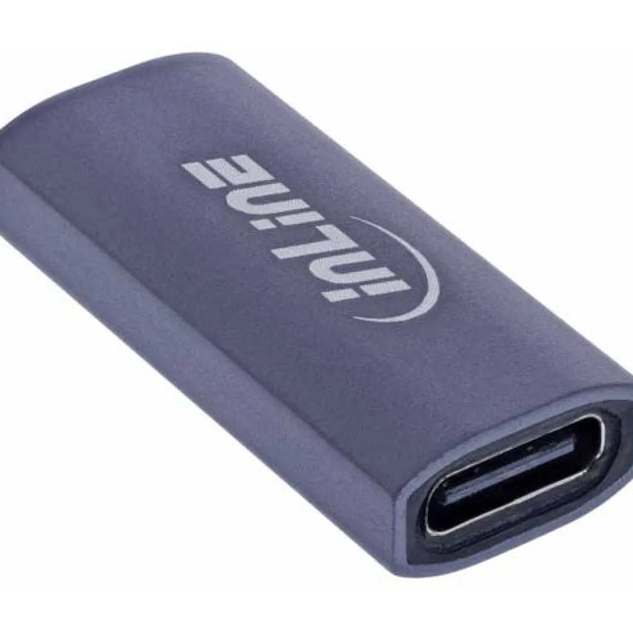 InLine USB4 Adapter, USB-C Buchse/Buchse, Aluminium, grau