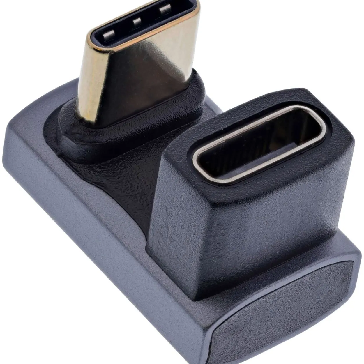 InLine USB4 Adapter, USB-C Stecker/Buchse 180°, Aluminium, grau