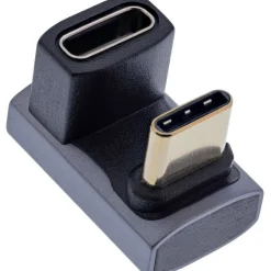 InLine USB4 Adapter, USB-C Stecker/Buchse 180°, Aluminium, grau