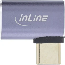 InLine USB4 Adapter, USB Typ-C Stecker/Buchse rechts/links gewinkelt, Aluminium, grau