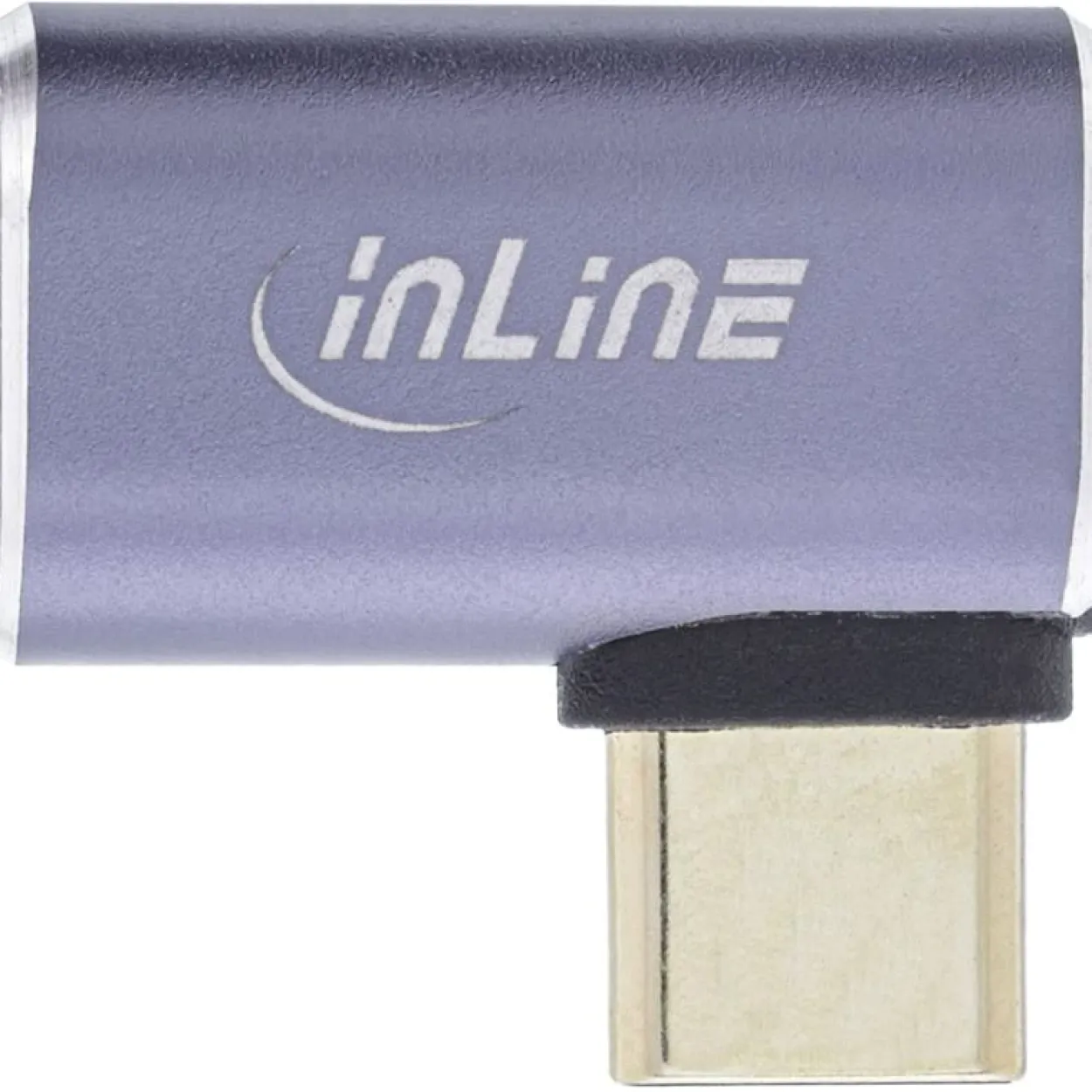 InLine USB4 Adapter, USB Typ-C Stecker/Buchse rechts/links gewinkelt, Aluminium, grau
