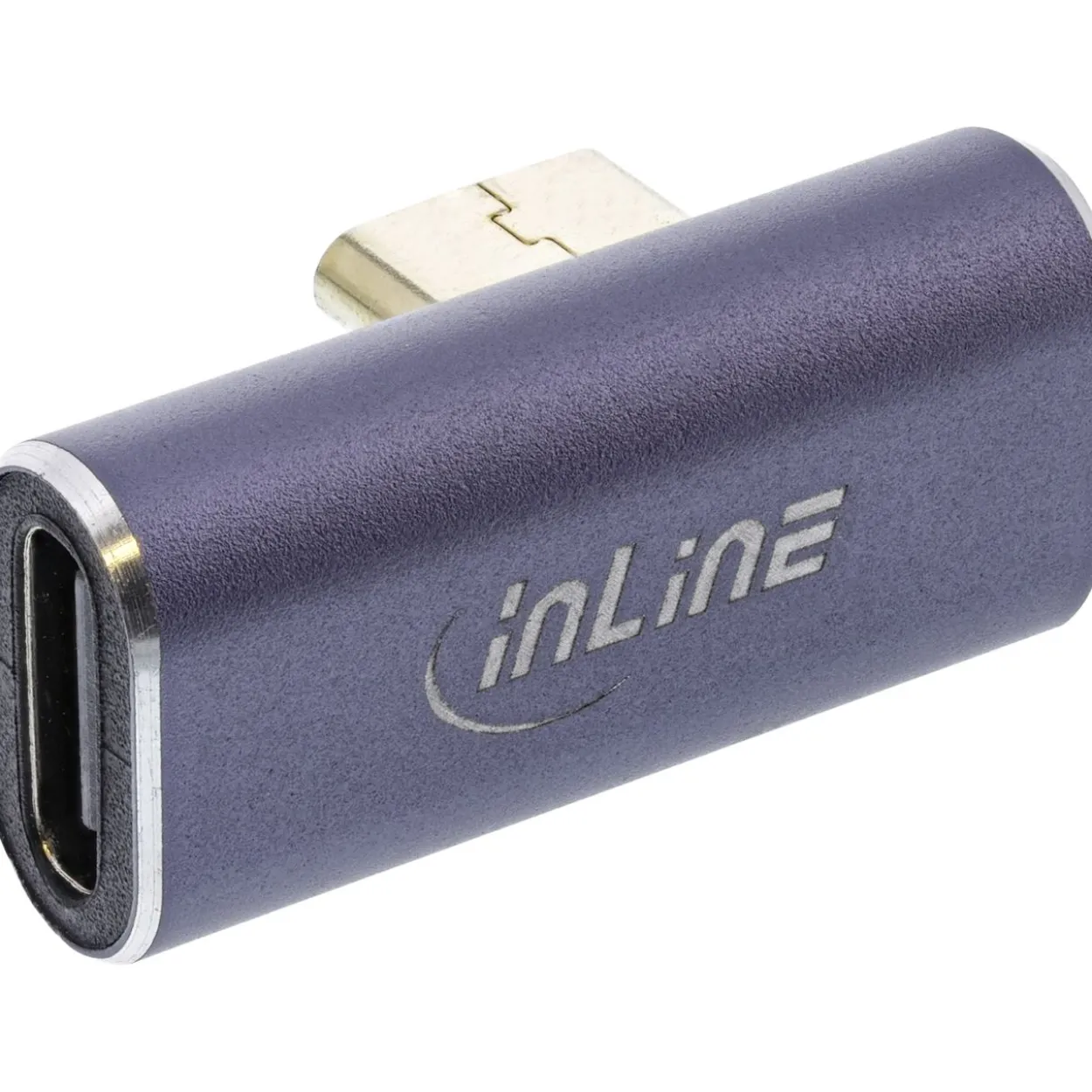 InLine USB4 Adapter, USB Typ-C Stecker/Buchse vertikal rechts/links gewinkelt, Aluminium, grau