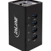 InLine USB 3.0 Aluminium Hub, 4 Port, schwarz, mit 2,5A Netzteil