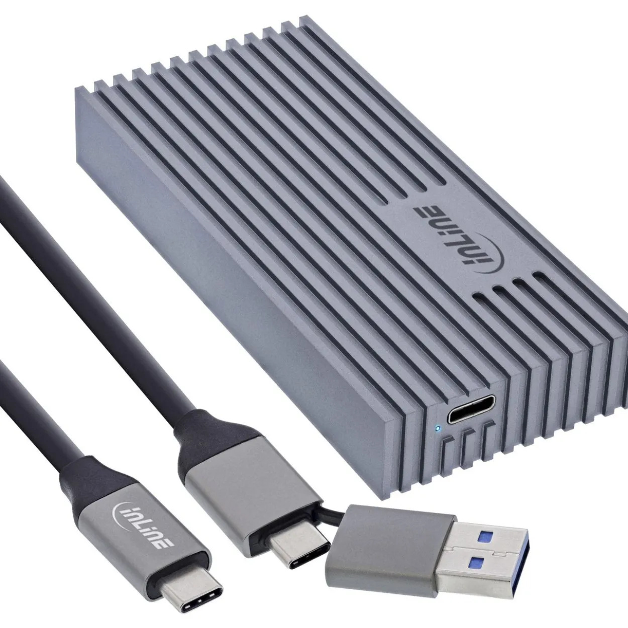 InLine USB4-Gehäuse, USB-C zu M.2 NVMe SSD, 40Gb/s, Aluminium