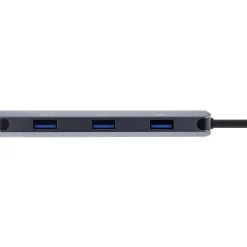 InLine USB 3.2 Gen.2 Hub, 4x USB-C + 3x USB-A, PD 100W, Aluminium, grau