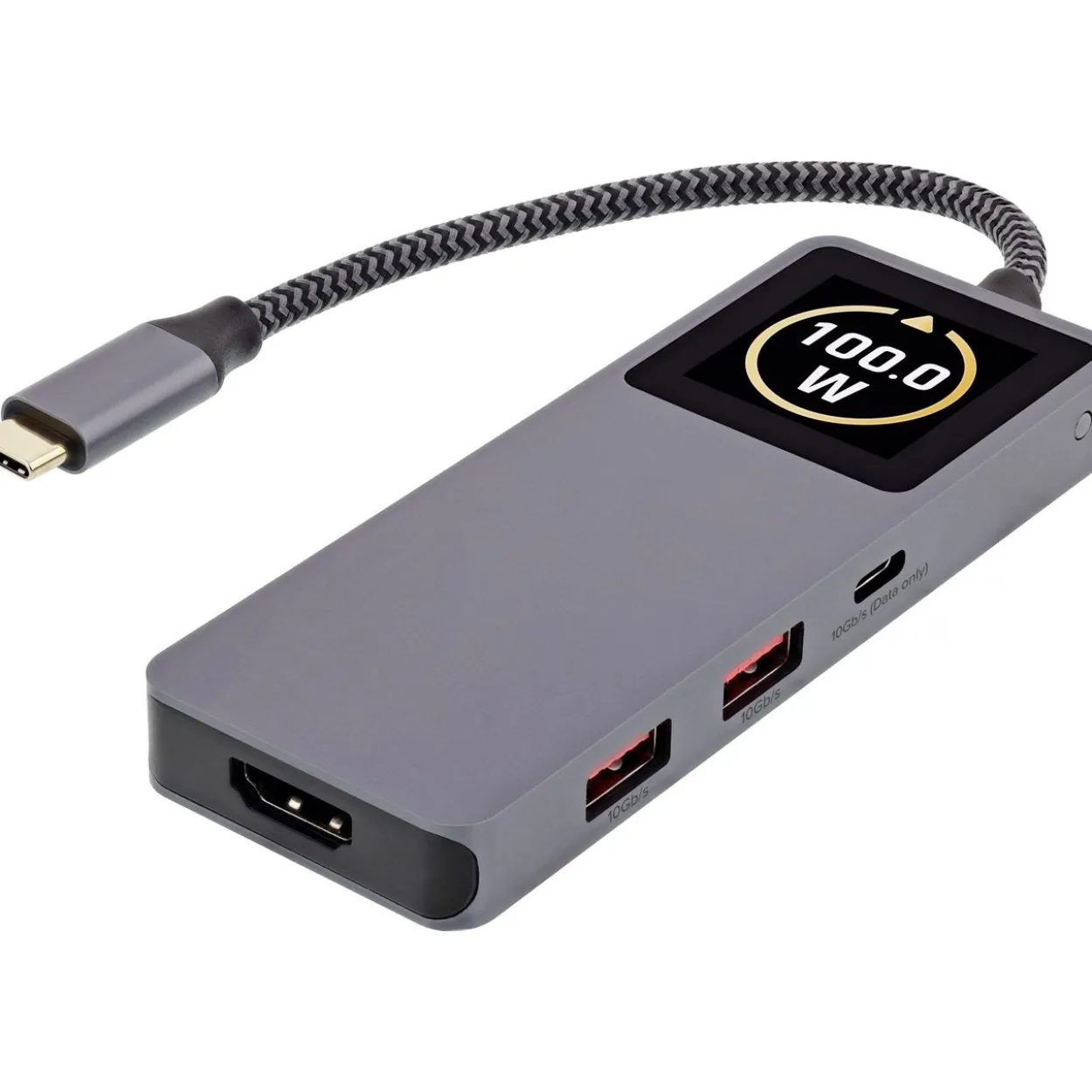InLine USB 3.2 Gen.2 Hub, 3x USB-C, 2x USB-A, HDMI 4K, PD 100 W, Display, grau
