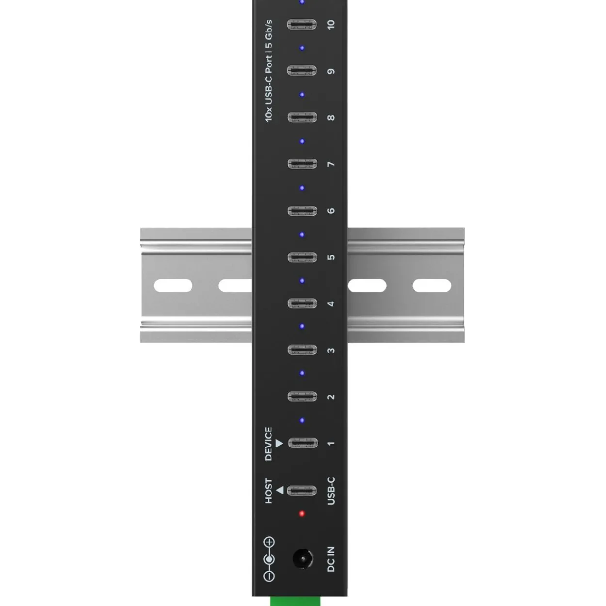InLine USB 3.2 Gen.1 Industrie-Hub, USB-C, 10-Port, mit Netzteil