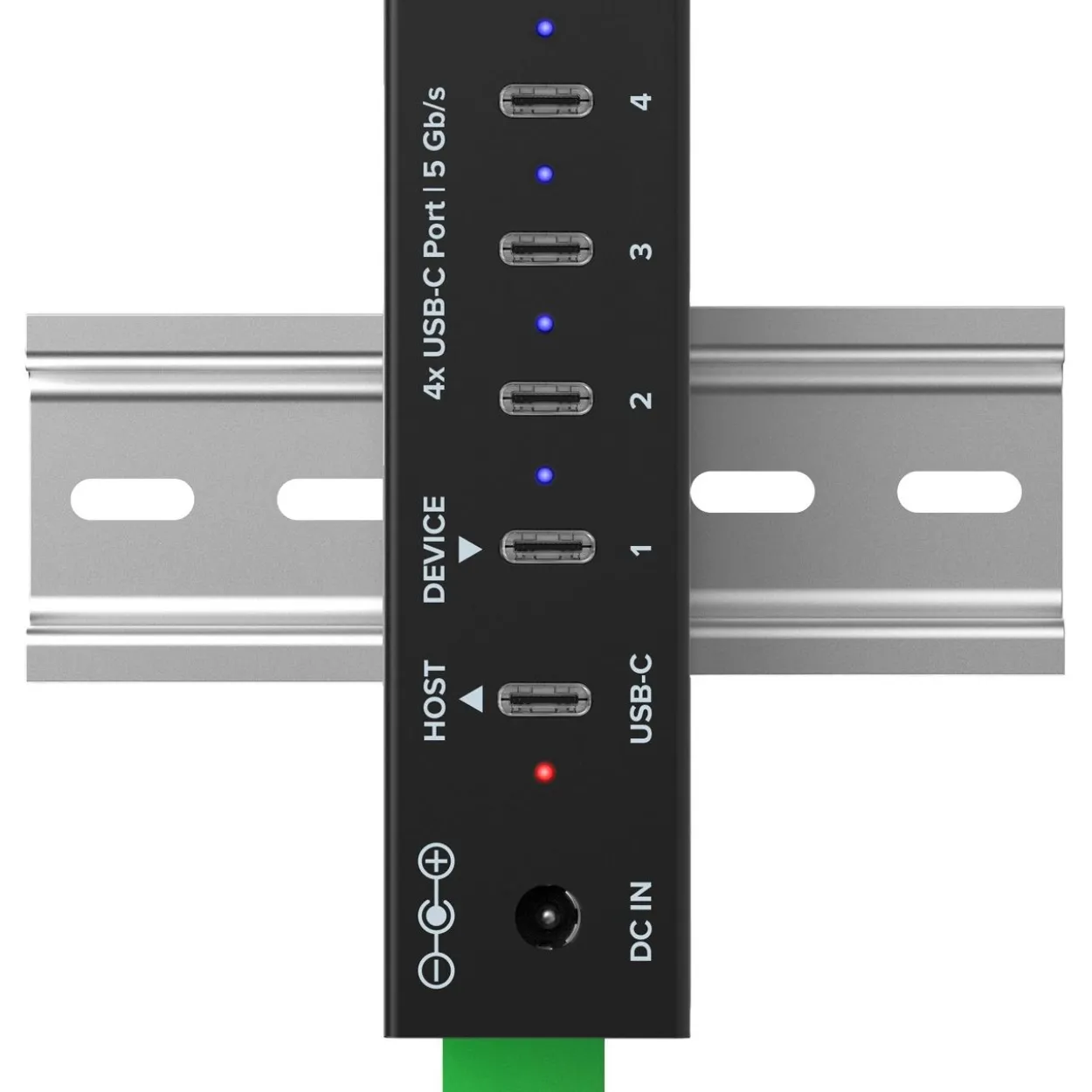 InLine USB 3.2 Gen.1 Industrie-Hub, USB-C, 4-Port, mit Netzteil