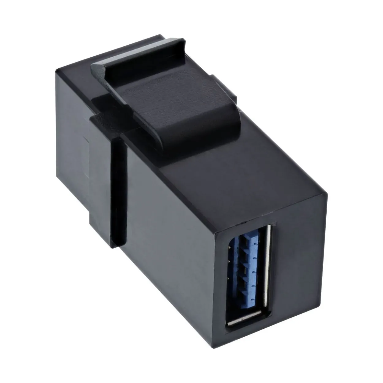 InLine USB 3.0 Keystone Snap-In Einsatz, USB-A Buchse / Buchse, schwarz