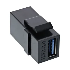 InLine USB 3.0 Keystone Snap-In Einsatz, USB-A Buchse / Buchse, schwarz