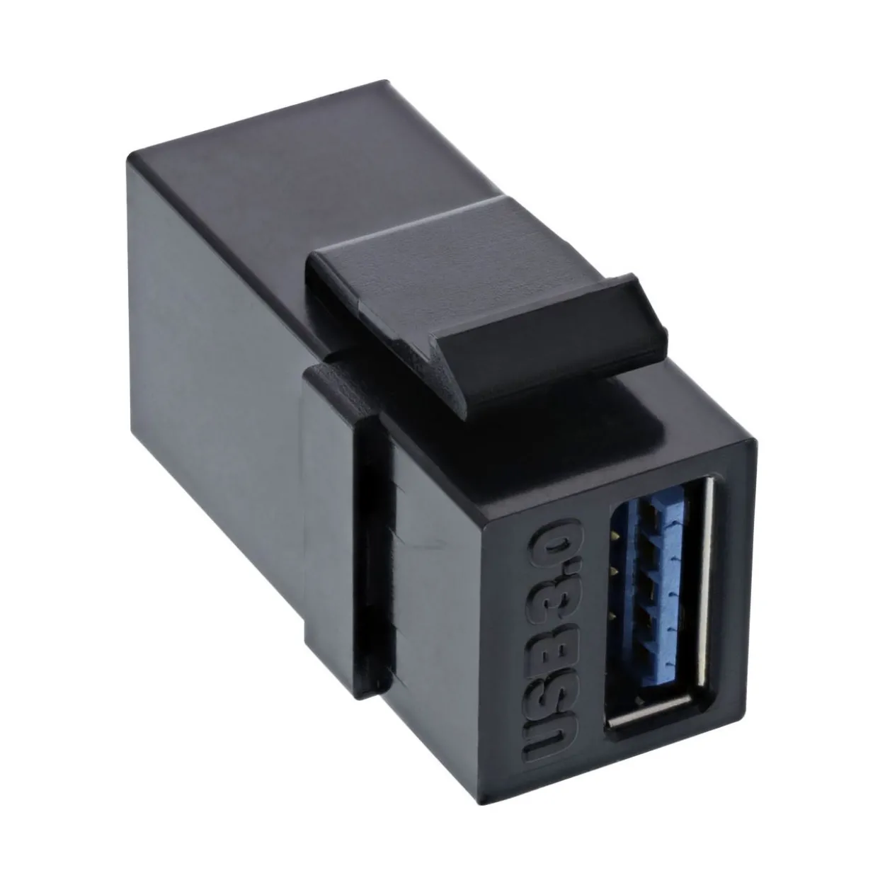 InLine USB 3.0 Keystone Snap-In Einsatz, USB-A Buchse / Buchse, schwarz