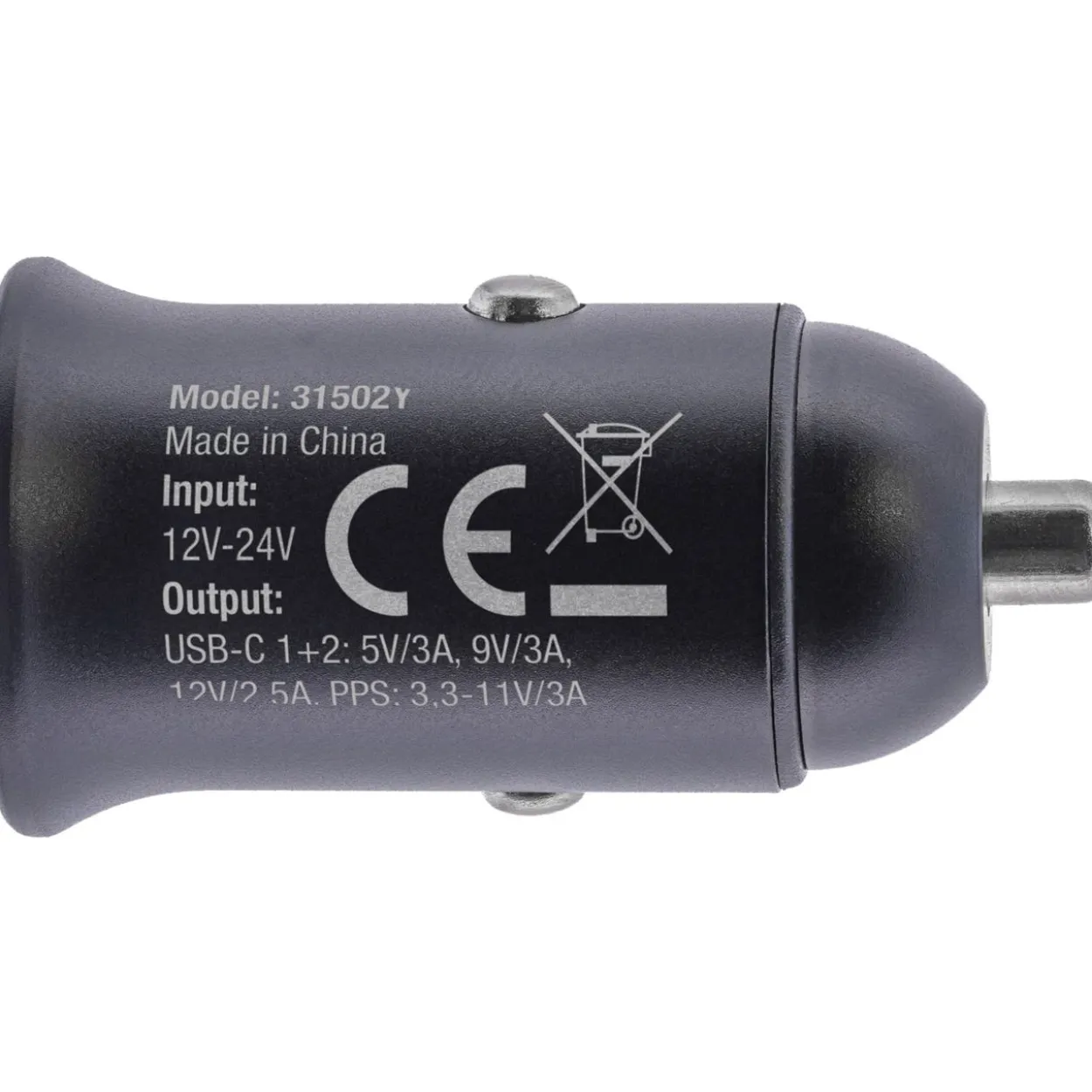 InLine USB KFZ Stromadapter Power Delivery, 2x USB Typ-C, schwarz