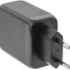 InLine USB PD Netzteil, GaN Ladegerät, 3-Port, Dual USB-C + USB-A, 65W, schwarz