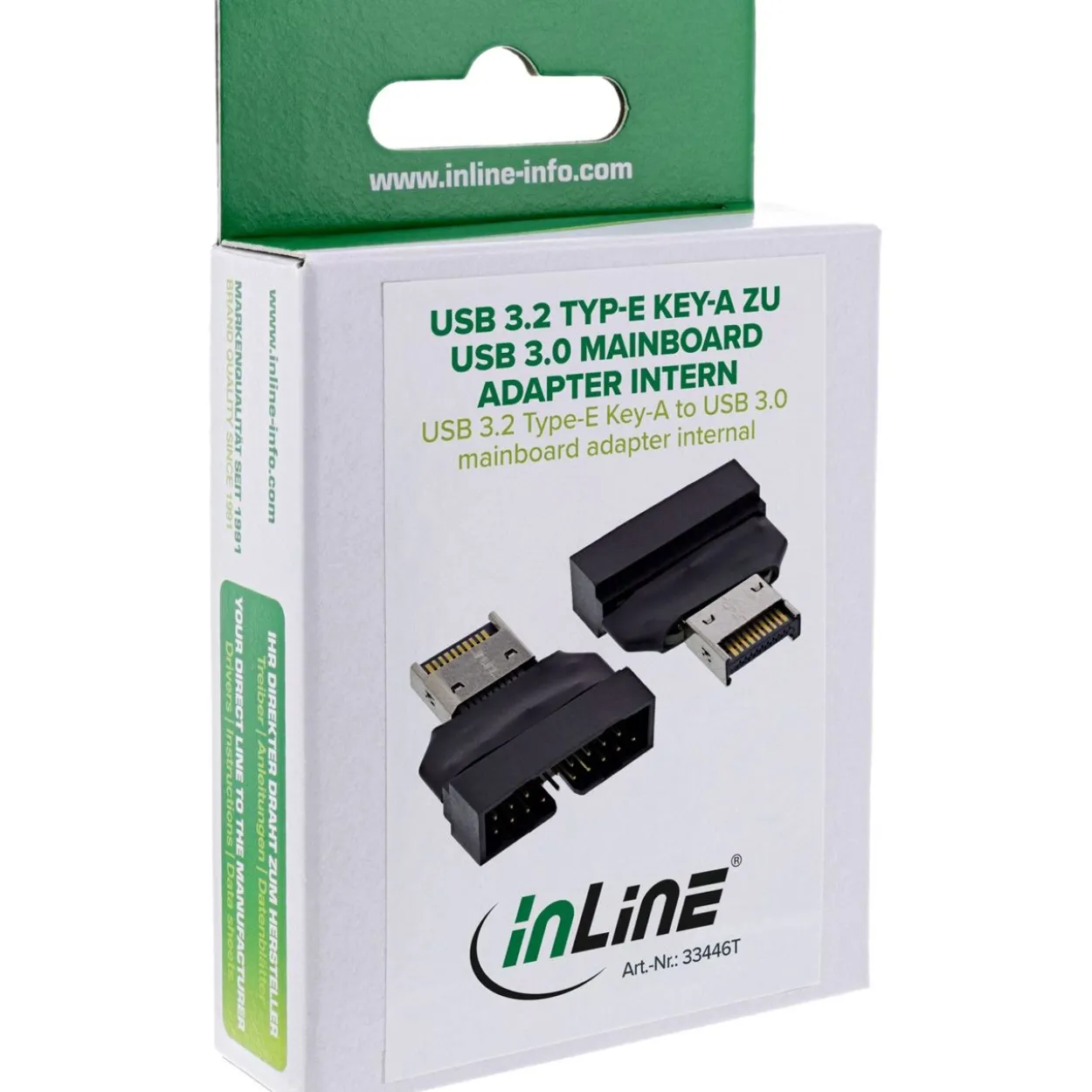 InLine USB 3.2 Typ-E Key-A zu USB 3.0 Mainboard Adapter intern