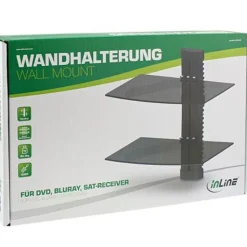 InLine Wandhalterung, für DVD, Bluray, Sat-Receiver, bis 8kg, schwarz