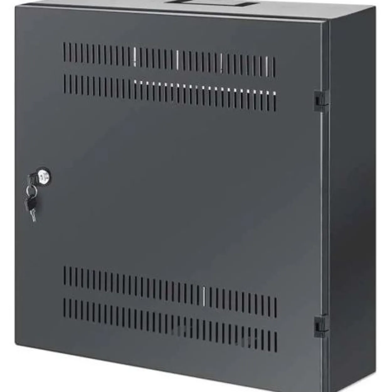 INTELLINET Flacher 48,3cm 19Zoll Wandverteiler mit Montageschienen 4 HE Horizontal und 2 HE Vertikal 170mm tief schwarz RAL7021