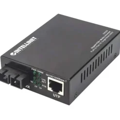 Intellinet Gigabit PoE + Medienkonverter SC Singlemode 20km
