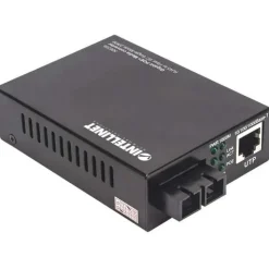 Intellinet Gigabit PoE + Medienkonverter SC Singlemode 20km
