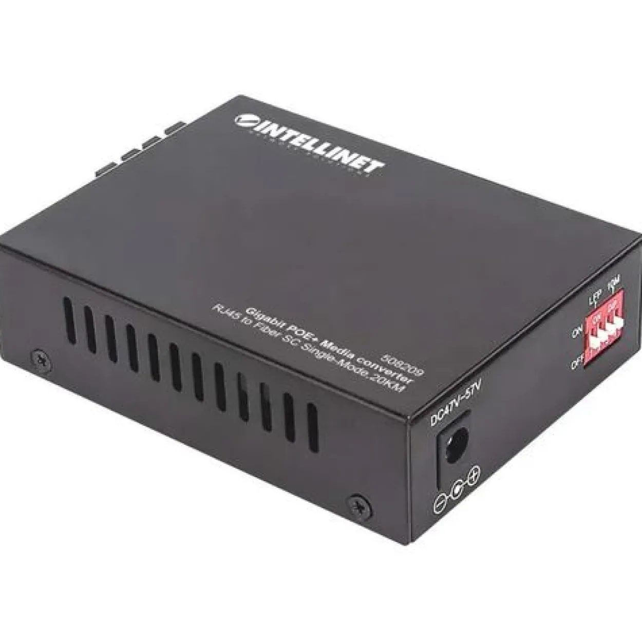 Intellinet Gigabit PoE + Medienkonverter SC Singlemode 20km