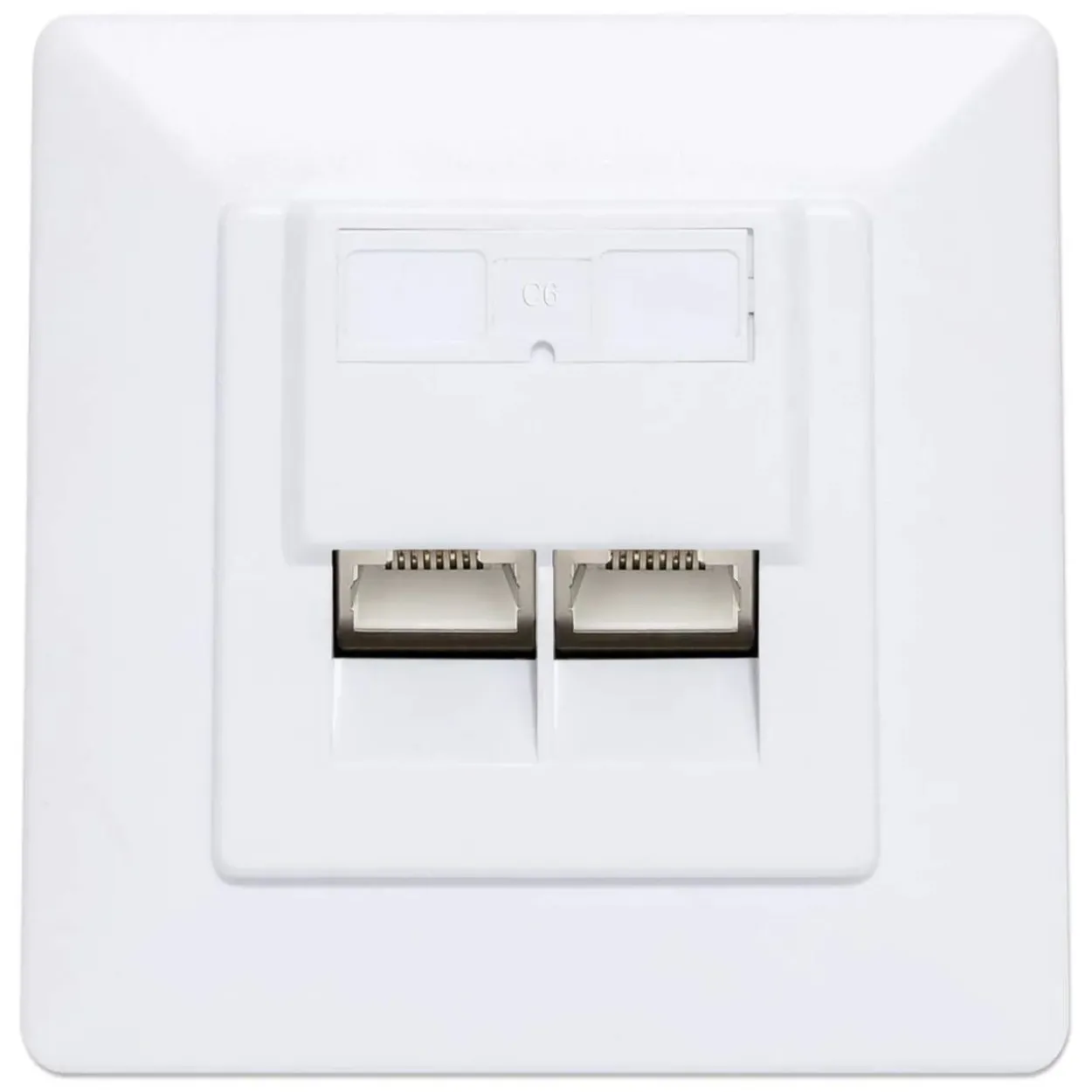 Intellinet 2-Port Cat6a 10G RJ45-Unterputzdose STP weiß