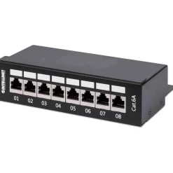 Intellinet 8-Port Cat6a Patchpanel FTP Desktop schwarz