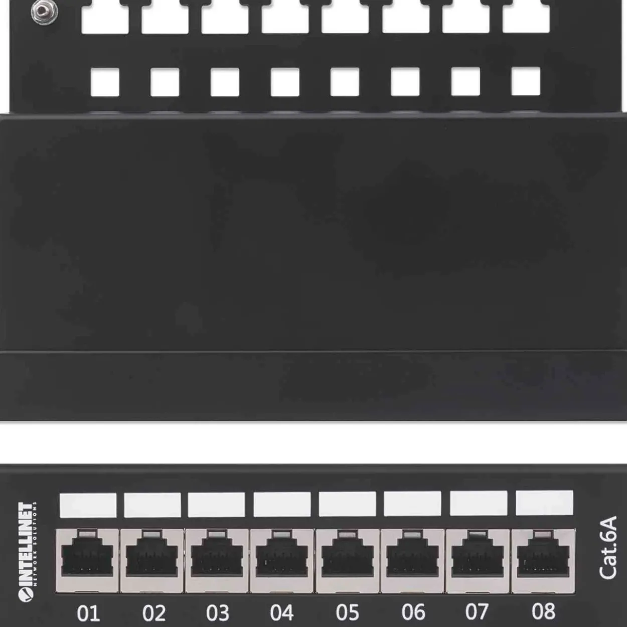 Intellinet 8-Port Cat6a Patchpanel FTP Desktop schwarz