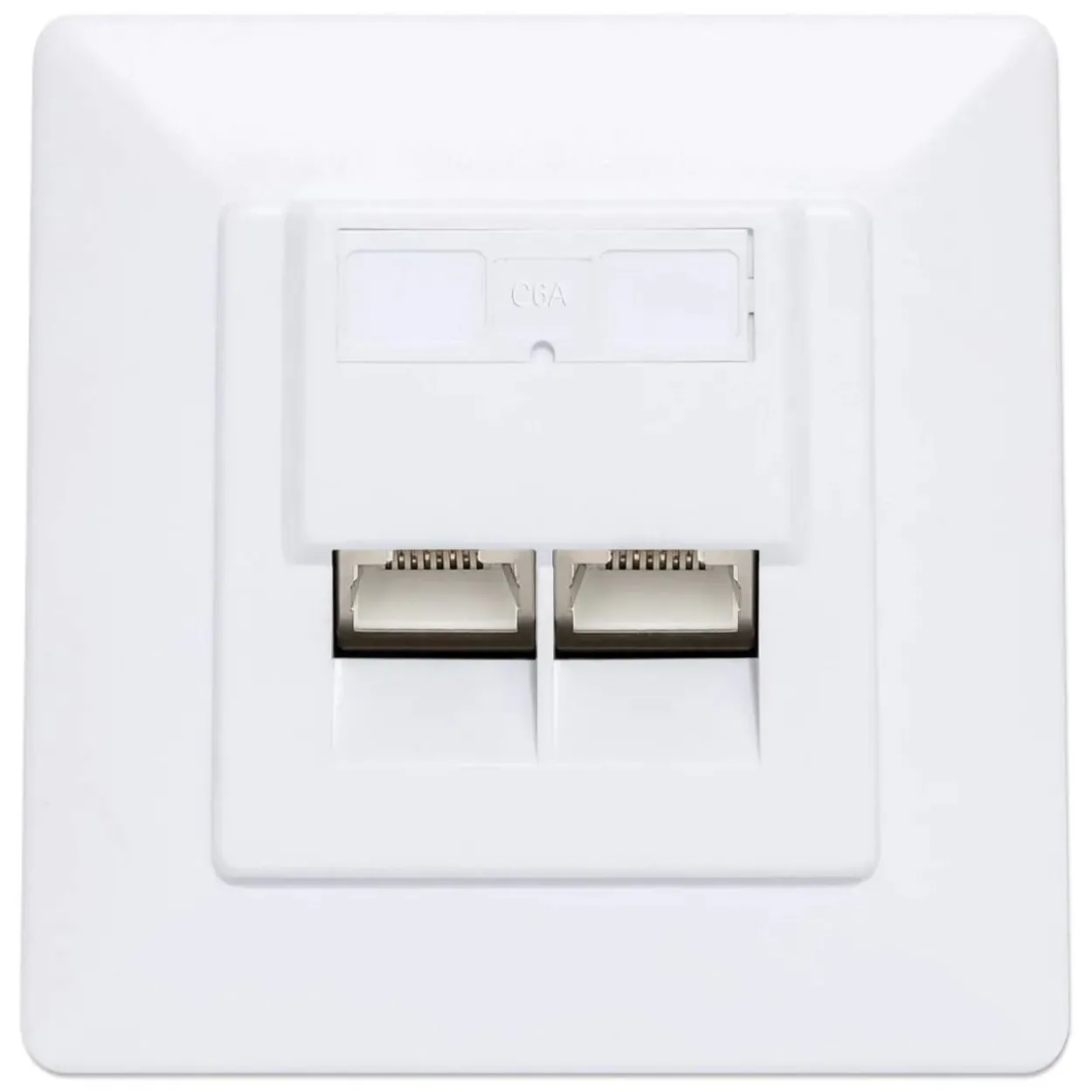 Intellinet 2-Port Cat6 10G RJ45-Unterputzdose STP weiß