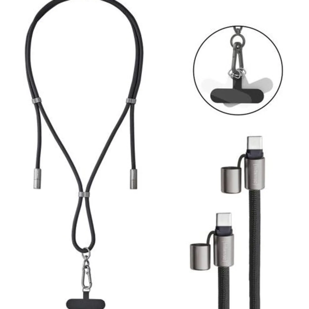 Intenso Handykette als Lade- + Datenkabel USB-C bis 1,65m schwarz