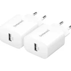 Intenso USB-Ladegerät Doppelpack: je 1 x USB-A 5 Watt weiß
