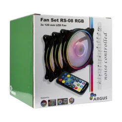 Inter-Tech Argus RS-08 3er-Pack 120x120x25mm 1200 U/min 30 dB(A) schwarz/weiß