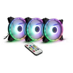 Inter-Tech Argus RS-07 RGB 120x120x25mm 1200 U/min 22 dB(A) schwarz