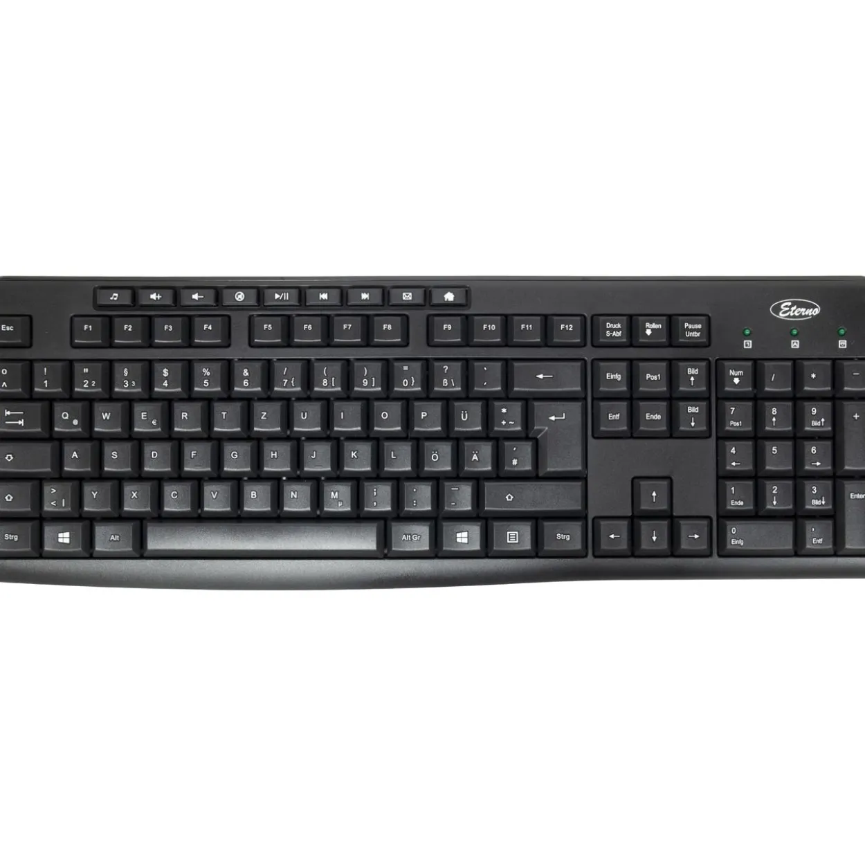 Inter-Tech KB-208 Deutsch 2.4 GHz und USB schwarz