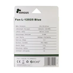 Inter-Tech L-12025 120x120x25mm 1200 U/min 20 dB(A) schwarz/blau