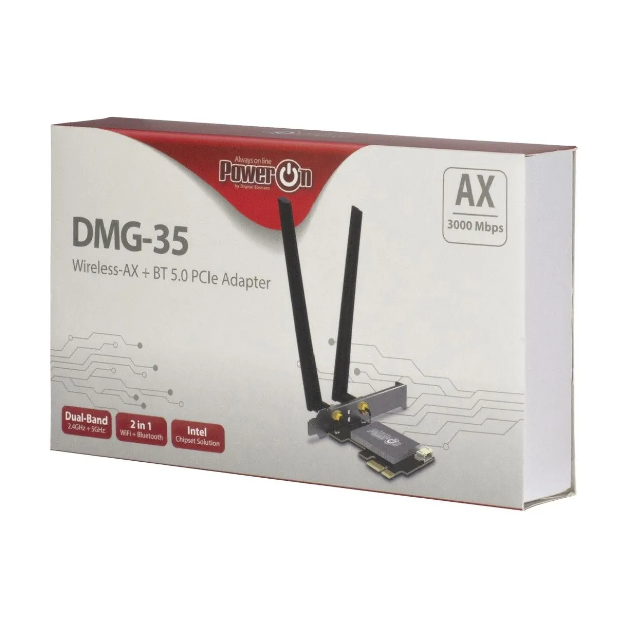 Inter-Tech "PowerOn" DMG-35 WiFi /BT PCIe Adapter